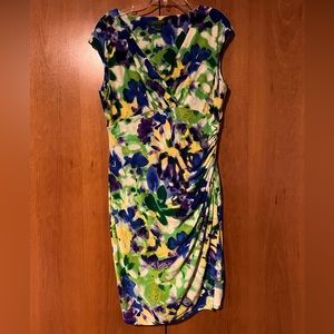 Vibrant colorful spring dress by Ralph Lauren size 12P